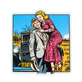 Bonnie and Clyde classic car sticker on a clean background