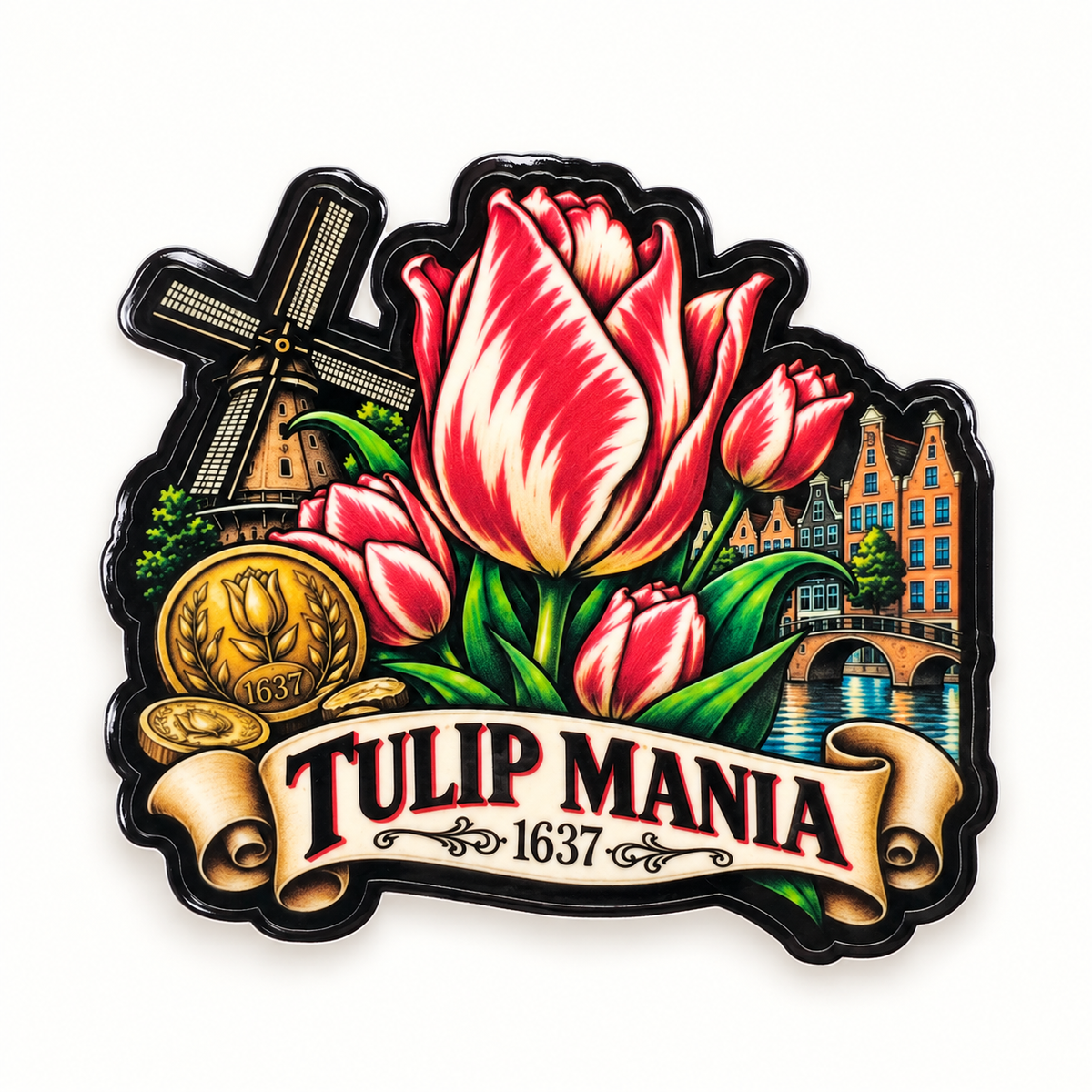 Tulip Mania 1637 glossy sticker product photo
