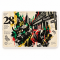 Wall Street bull and bear glossy trading sticker product photo